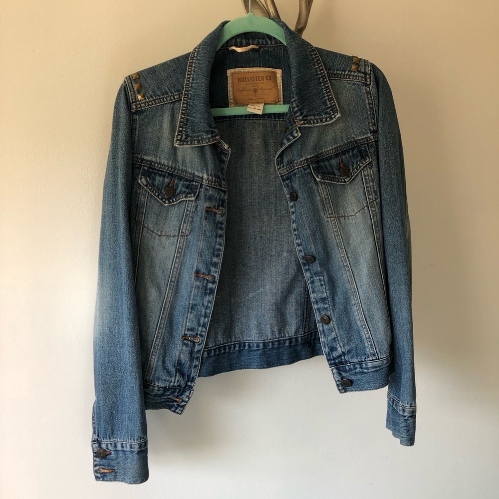 Custom painted denim jacket with nature scene
